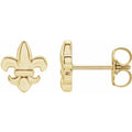 14K White or Yellow Fleur-de-Lis Earrings