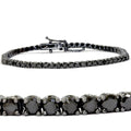 3ct Black Diamond Tennis Bracelet 14K Black Gold 7"
