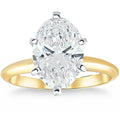 3Ct Oval Certified Diamond 14k Gold Solitaire Engagement Ring Lab Grown Size: 6.5