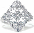 1/5ct Vintage Diamond Ring 10K White Gold Size Selectable