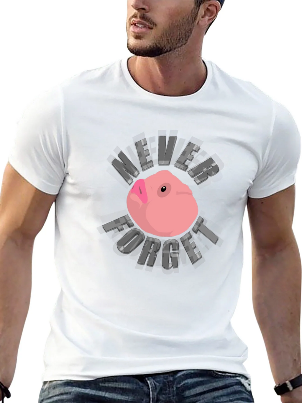 Never Forget Funny Guinea Pig Black T-Shirt