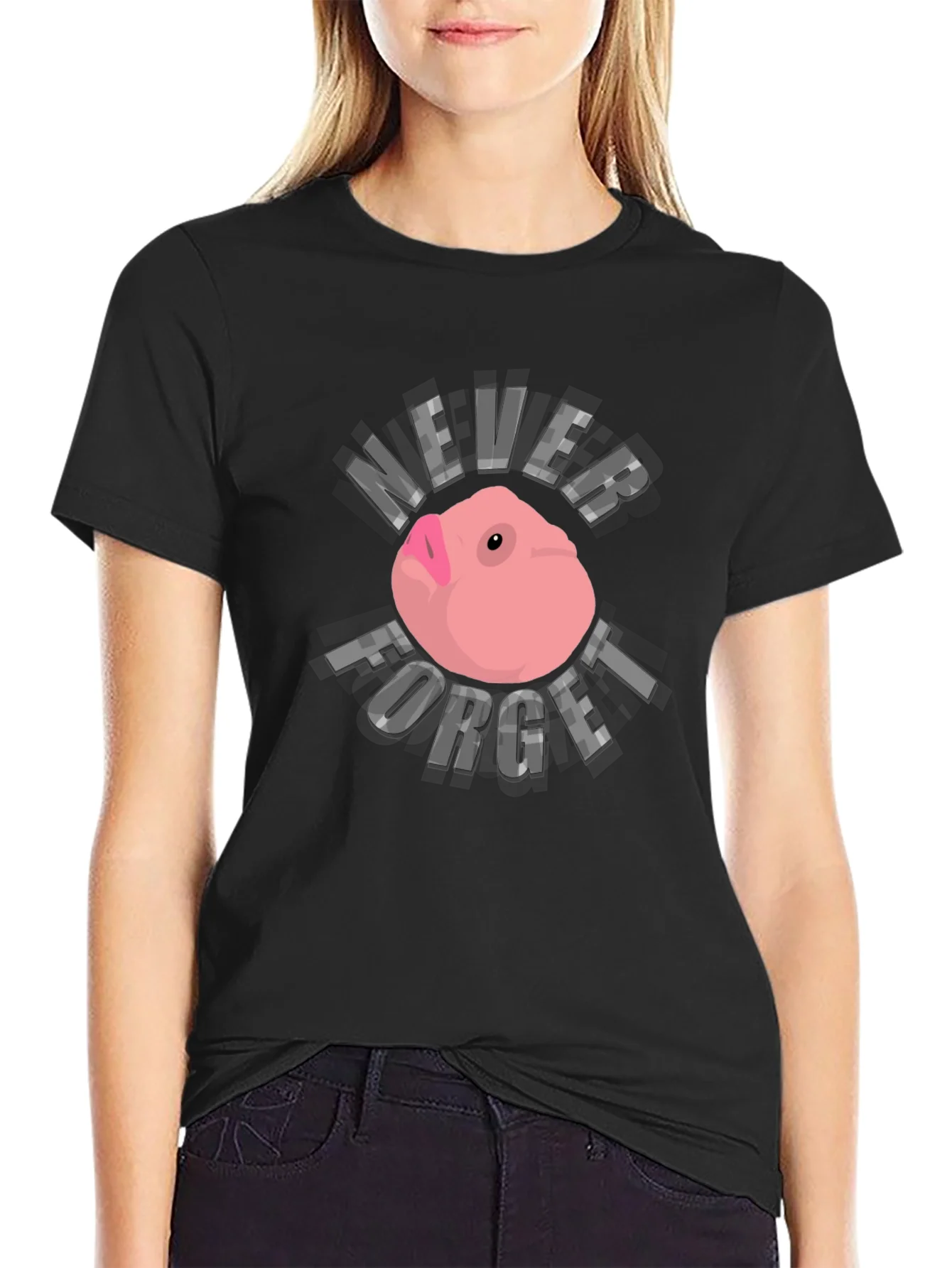 Never Forget Funny Guinea Pig Black T-Shirt