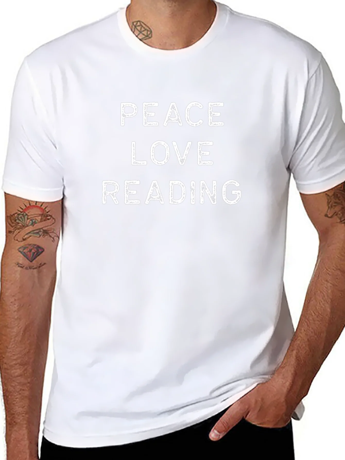 Peace Love Reading T-Shirt - Black