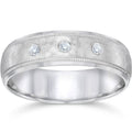 Hammered Diamond 6mm Wedding Band 10K White Gold Size Selectable