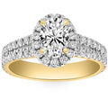 2Ct Diamond Oval Lab Grown Halo Engagement Ring White, Yellow or Rose Gold