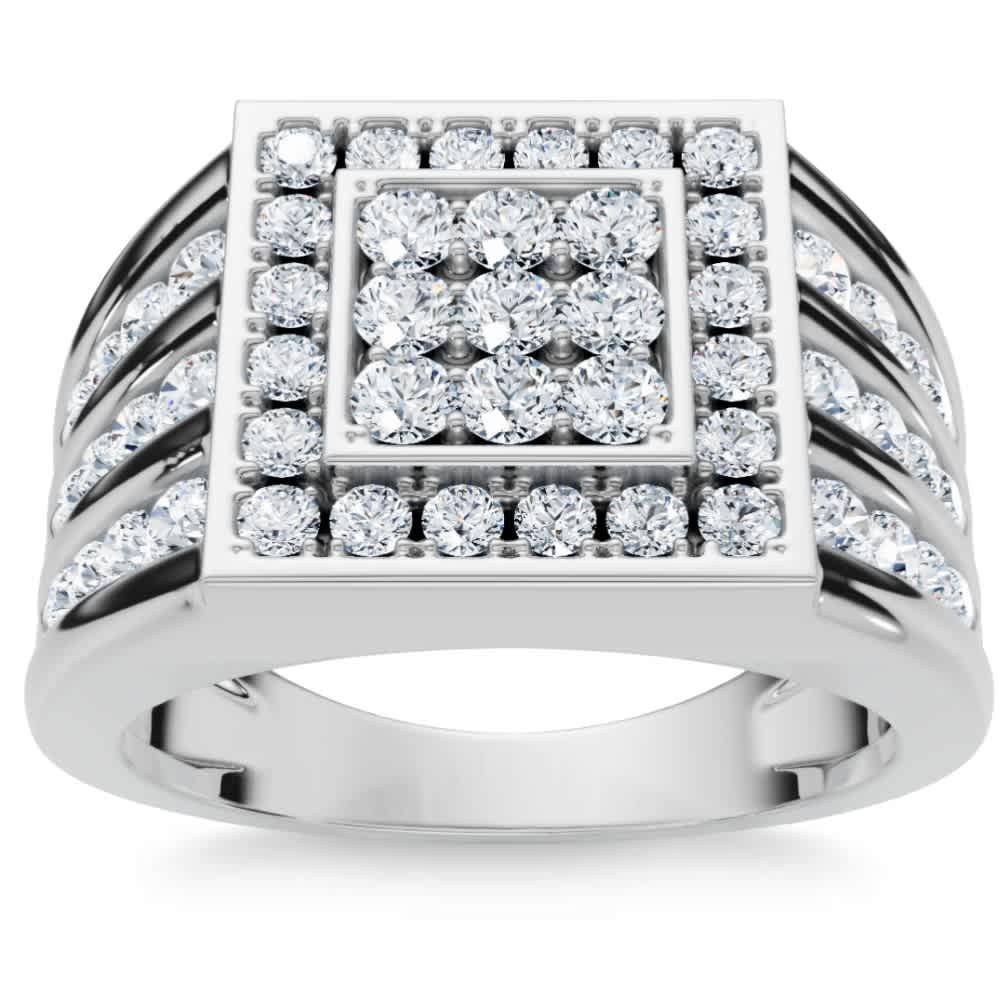 1Ct Men's Diamond Ring in 14k Gold Lab Grown