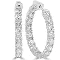 6.13 cttw Diamond Inside Outside Hoops 14k White Gold 30mm Tall Lab Grown