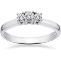 1/2ct Three Stone Lab Created Diamond Engagement Ring 14K White Gold Size Selectable