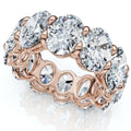 12Ct Oval Diamond Eternity Ring 14k Gold or Platinum Wedding Band Lab Grown