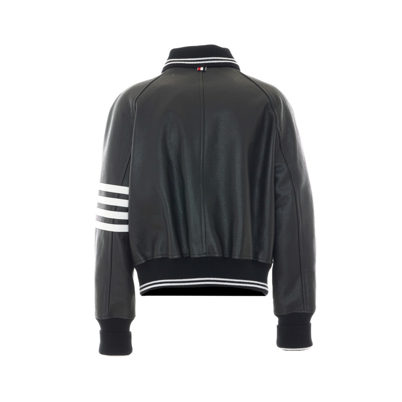 Thom Browne Men Oversized Leather Bomber With 4-Bar