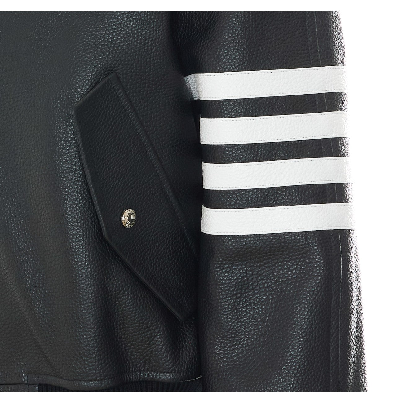 Thom Browne Men Oversized Leather Bomber With 4-Bar
