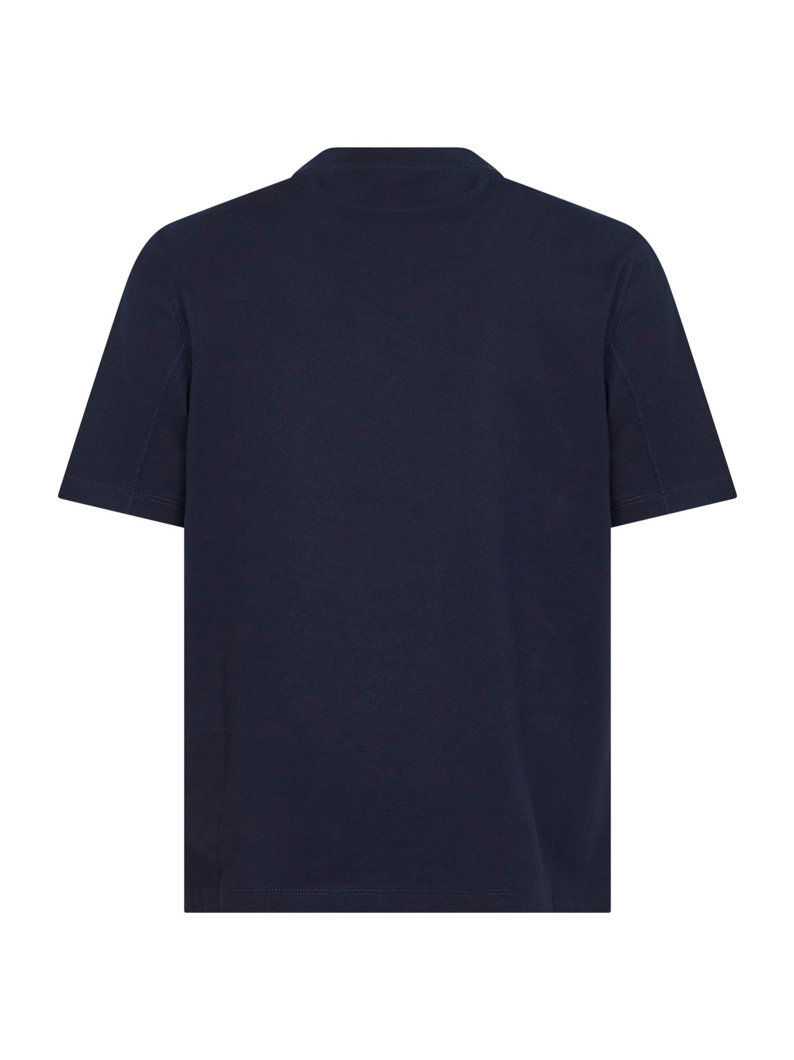 Brunello Cucinelli Men Cobalt Blue Solomeo Crest T-Shirt