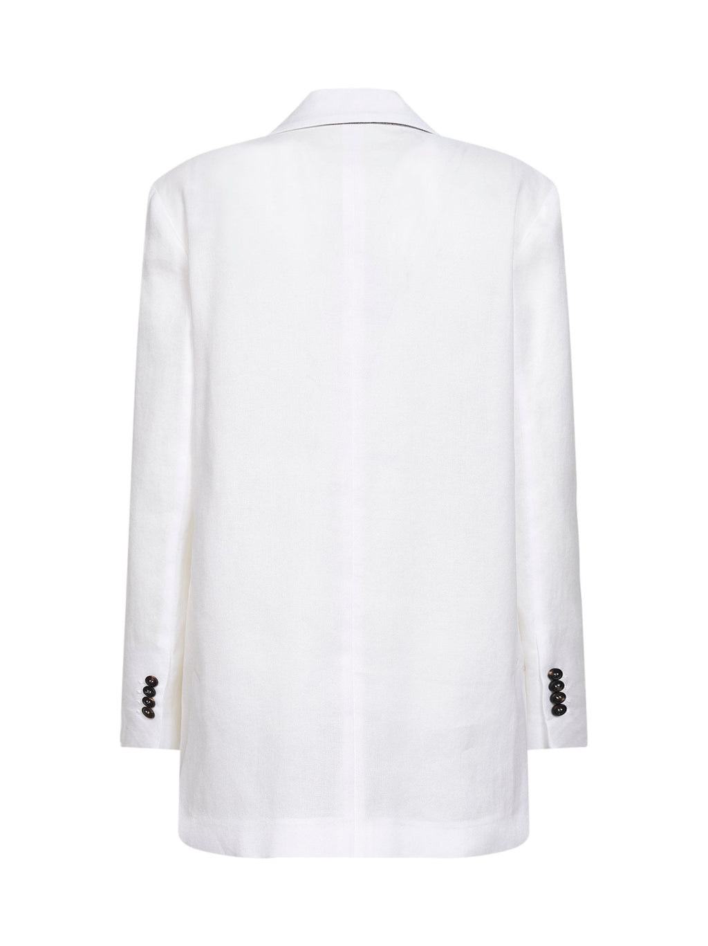 Brunello Cucinelli Women White Cotton Canvas Jacket With Monili