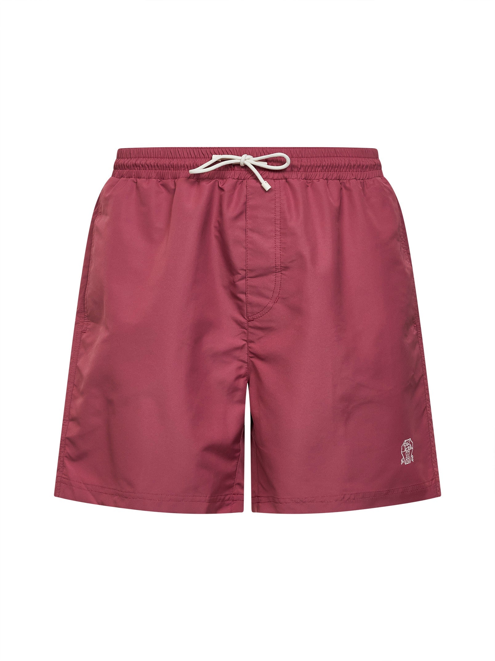 Brunello Cucinelli Men Coral Nylon Swim Shorts
