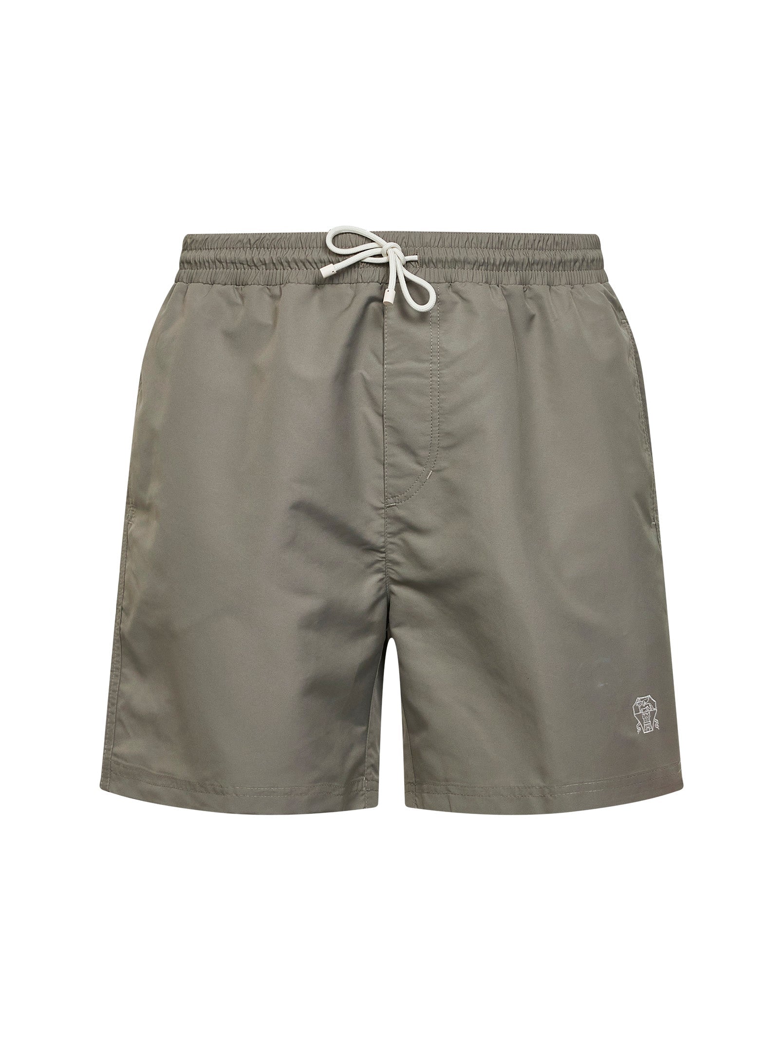 Brunello Cucinelli Men Khaki Nylon Swim Shorts