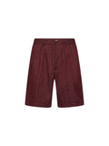 Brunello Cucinelli Men Cherry Chevron Linen And Virgin Wool Bermuda Shorts