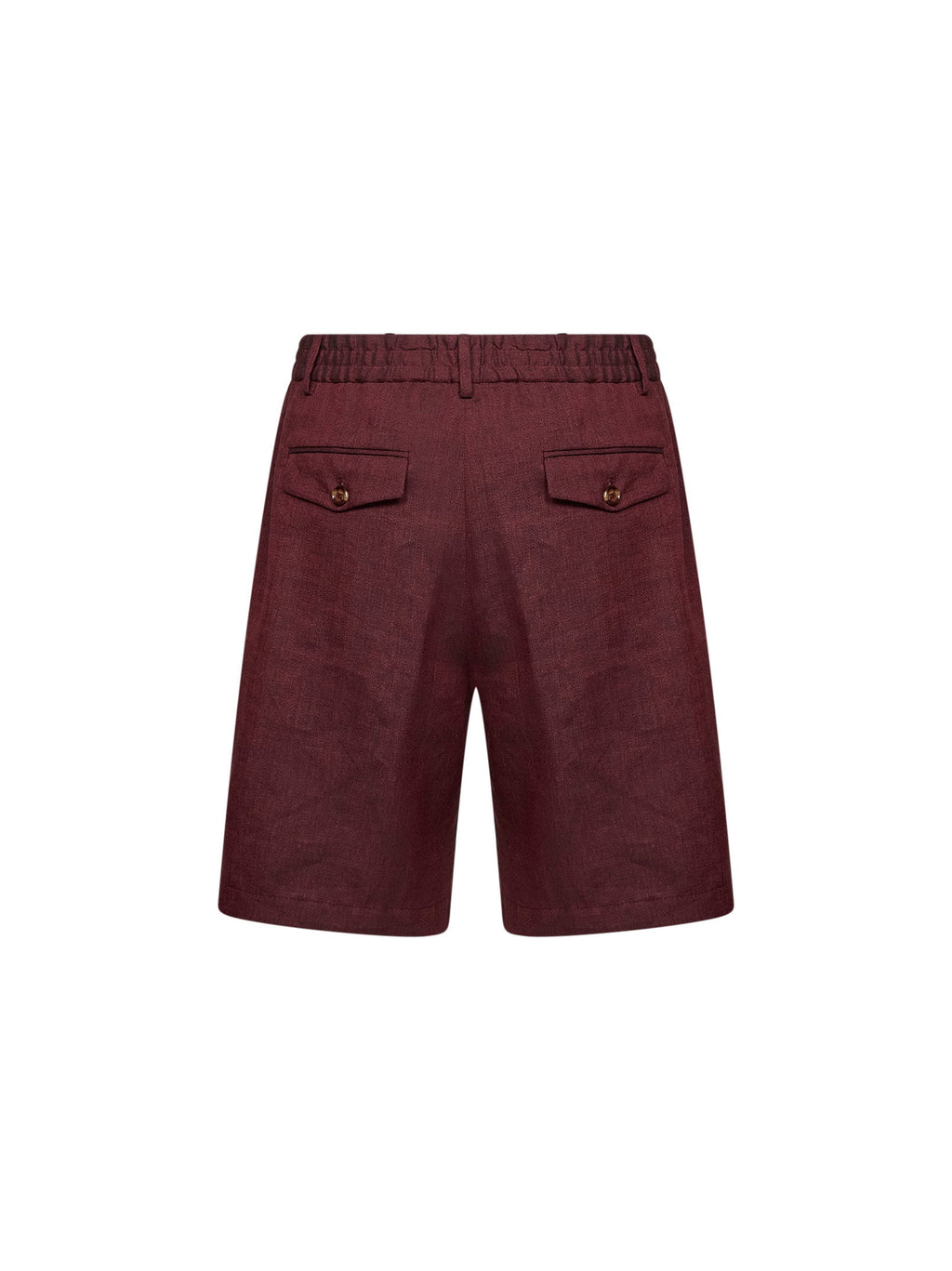 Brunello Cucinelli Men Cherry Chevron Linen And Virgin Wool Bermuda Shorts