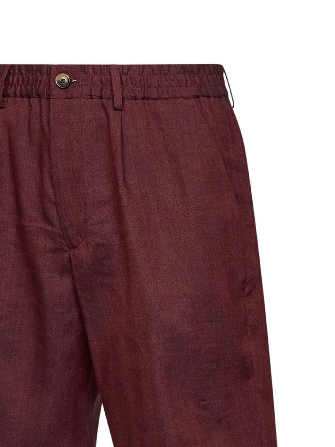 Brunello Cucinelli Men Cherry Chevron Linen And Virgin Wool Bermuda Shorts