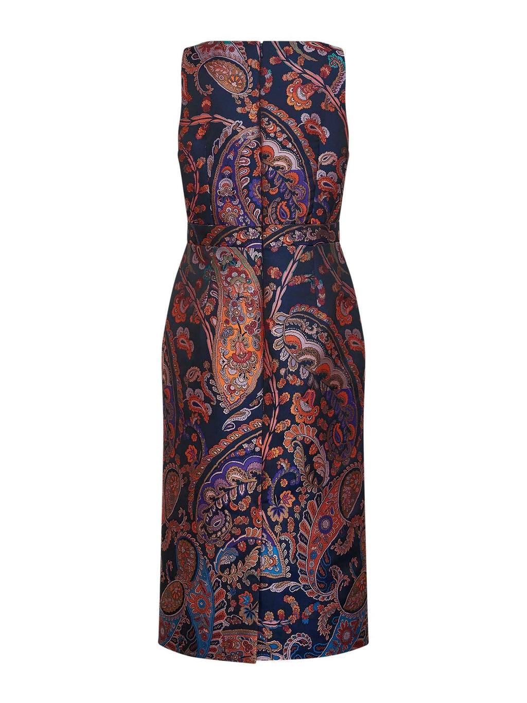 Etro Women Blue Floral Paisley-Pattern Jacquard Midi Sheath Dress