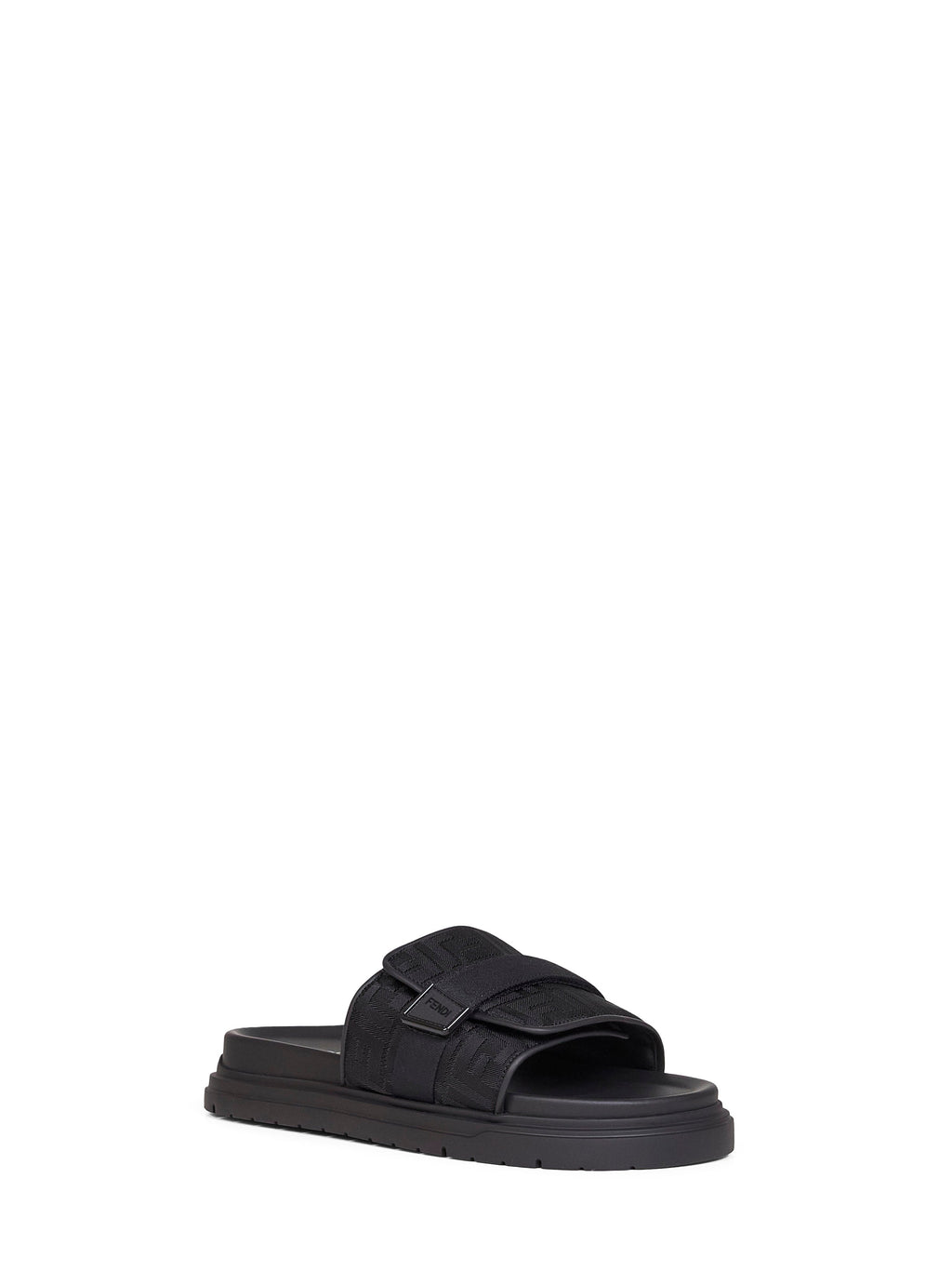 Fendi Men Black Fendi Chunky Slides