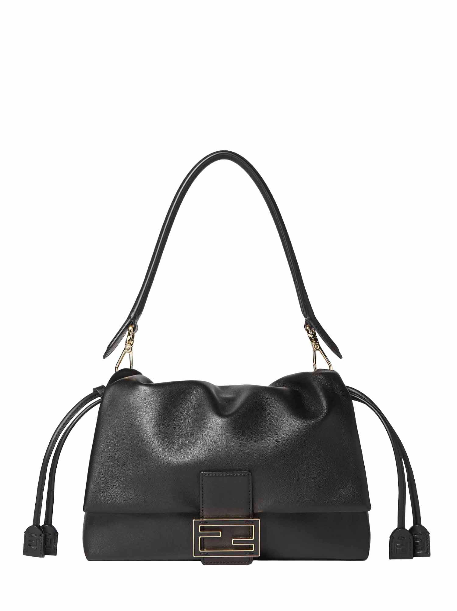 Fendi Women Black Medium Baguette Mamma Bag
