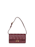 Fendi Women Burgundy Wallet On Chain Baguette Minibag<Br/>