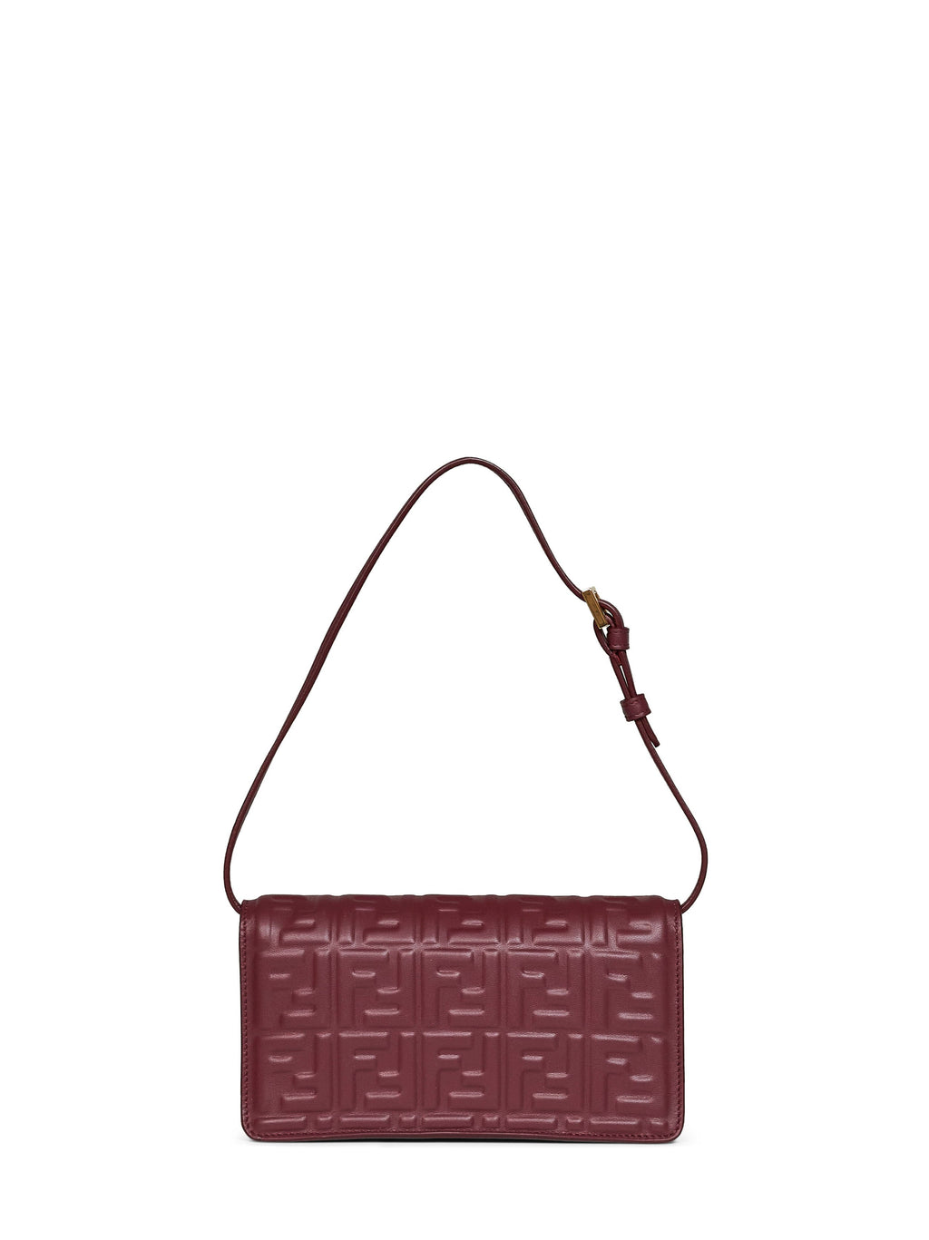 Fendi Women Burgundy Wallet On Chain Baguette Minibag<Br/>