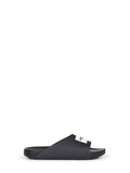 Givenchy Men Black Rubber Label Slide Flat Mules