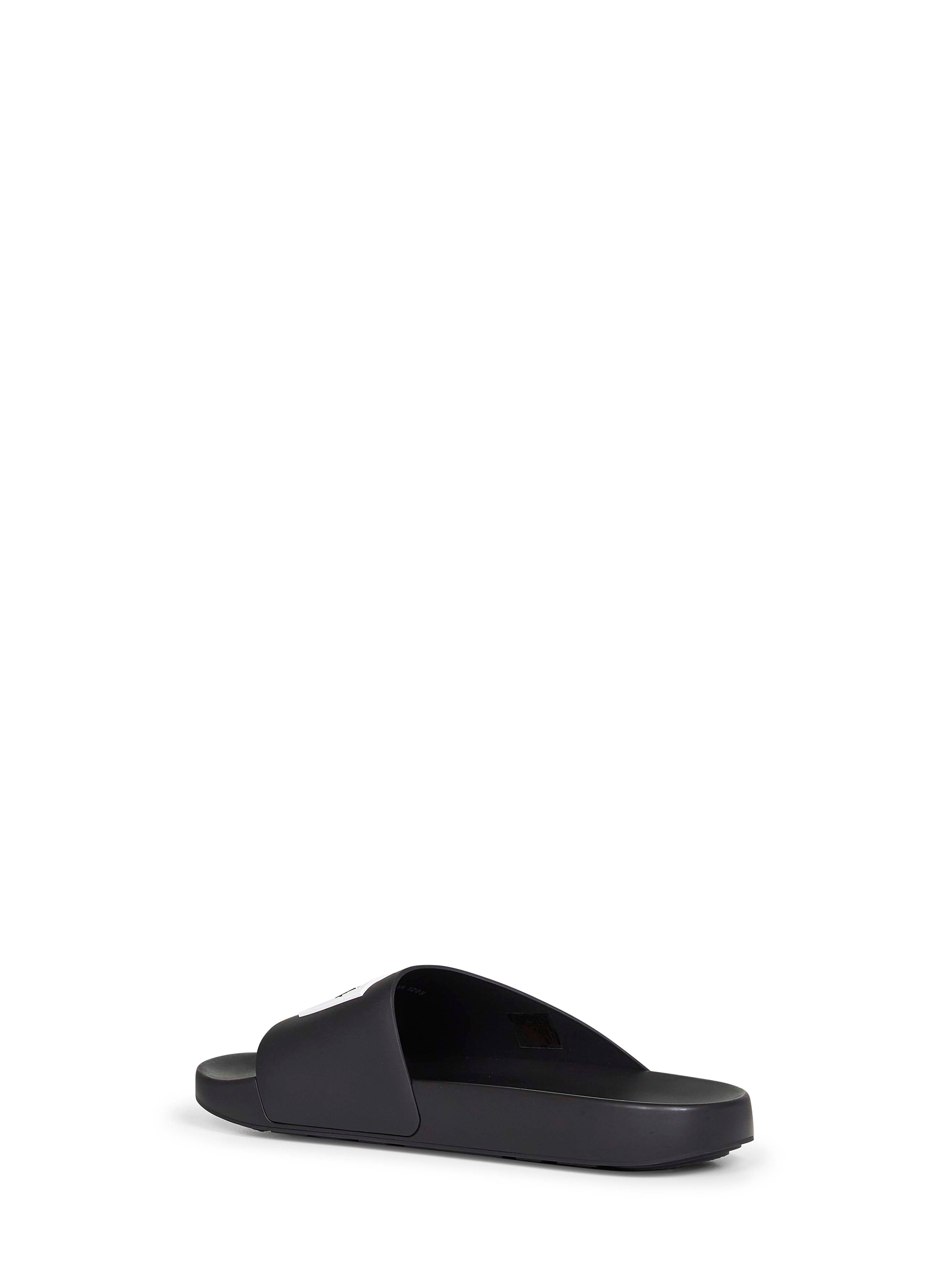 Givenchy Men Black Rubber Label Slide Flat Mules