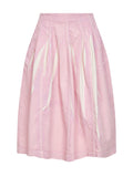 Marni Women Pink Screen-Printed Denim Flared Midi Skirt