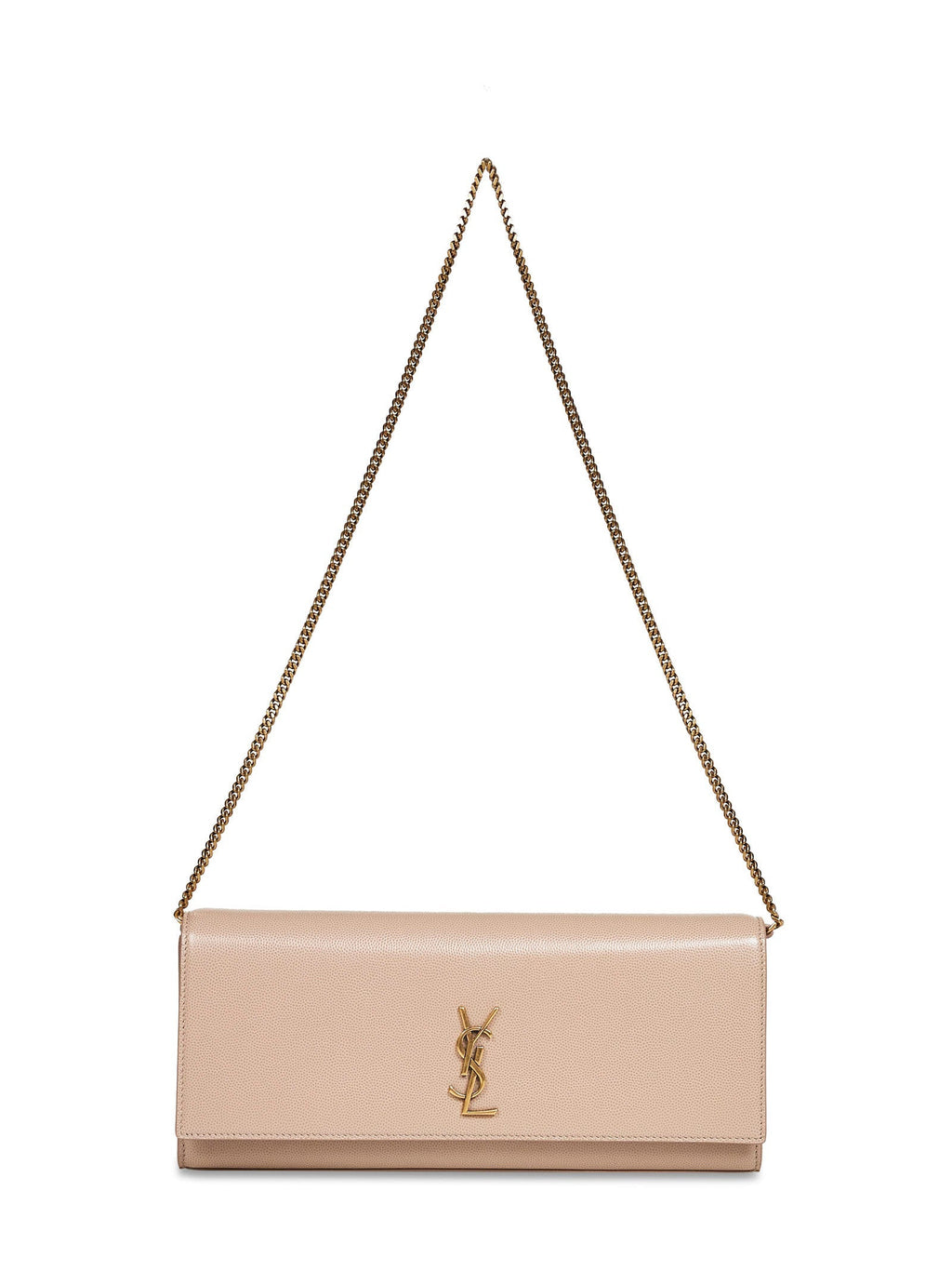 Saint Laurent Women Dark Beige Kate Clutch With Shoulder Strap