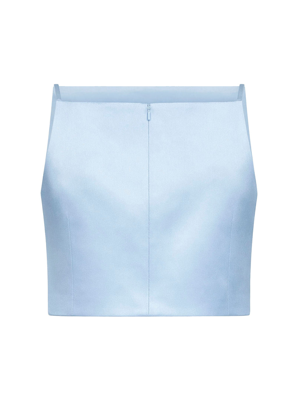 Self Portrait Women Light Blue Satin 3D Sequin Flower-Embellished Cropped Top