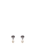 Valentino Garavani Women Metal And Pearls And Crystals Ovalette Earrings