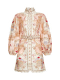 Zimmermann Women Wallpaper Floral-Print Blush Linen Daylight Mini Dress