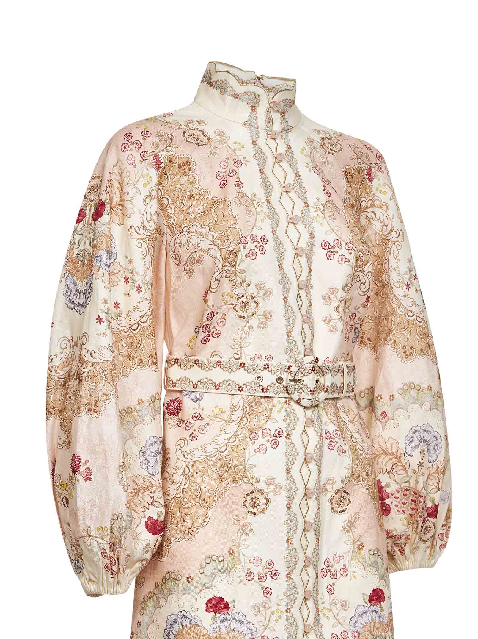 Zimmermann Women Wallpaper Floral-Print Blush Linen Daylight Mini Dress