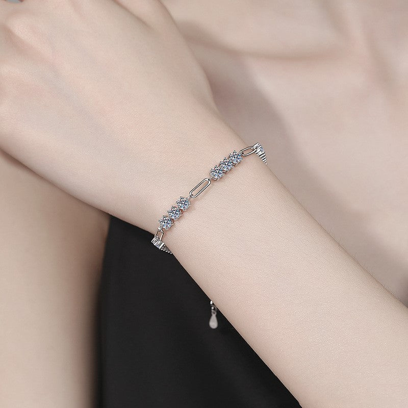 Pangama Dazzling Cluster Moissanite Bracelet