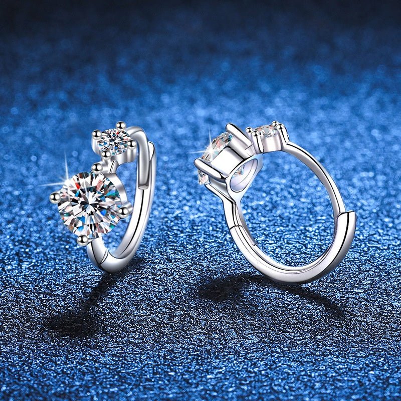 Pangama Double Stone Moissanite Hoop Earrings