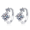 Pangama Double Stone Moissanite Hoop Earrings