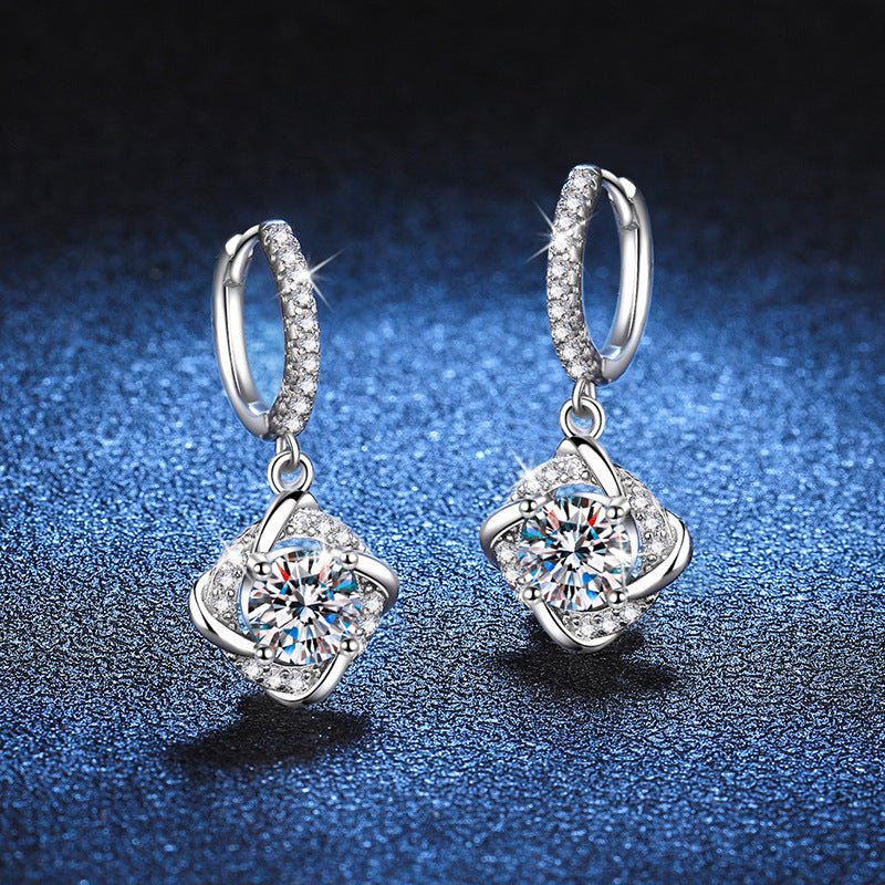 Pangama Eternal Knot Moissanite Drop Earrings