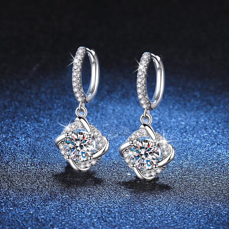 Pangama Eternal Knot Moissanite Drop Earrings