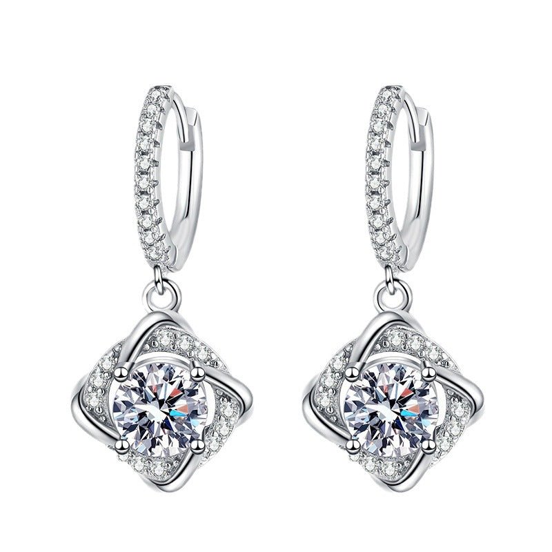 Pangama Eternal Knot Moissanite Drop Earrings