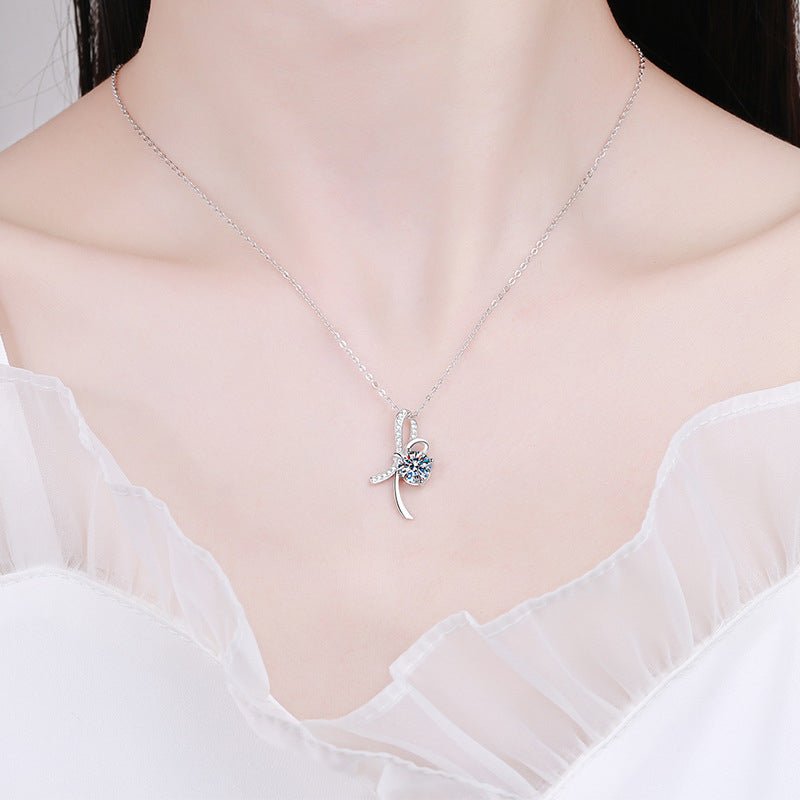 Pangama Graceful Ribbon Moissanite Necklace