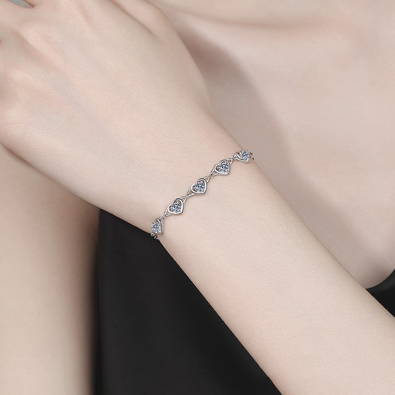 Pangama Loving Hearts Moissanite Bracelet