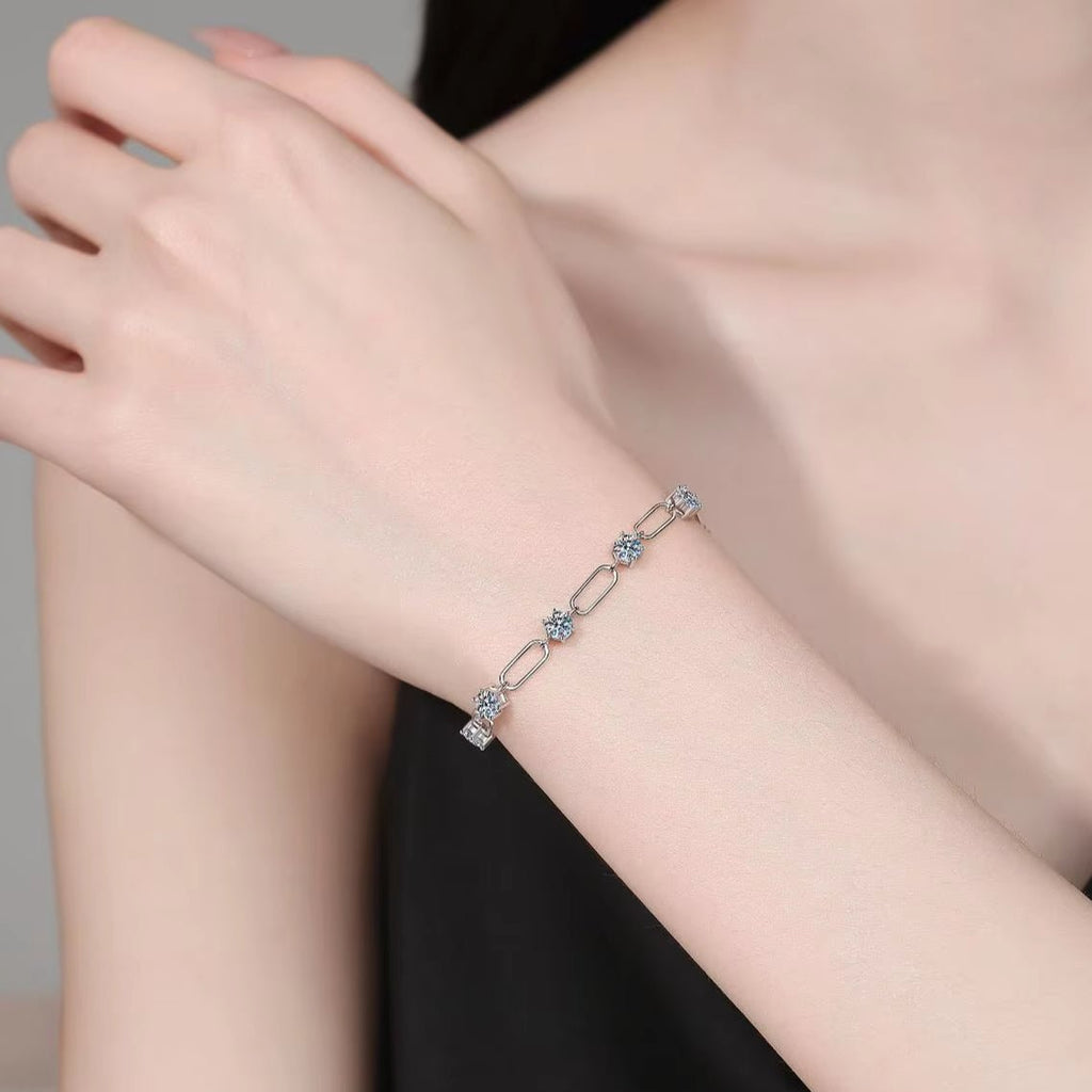 Pangama Radiant Link Moissanite Bracelet