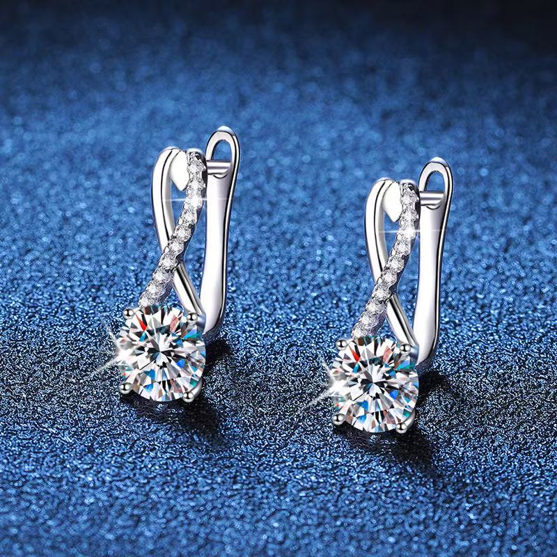 Pangama Radiant Twist Moissanite Drop Earrings