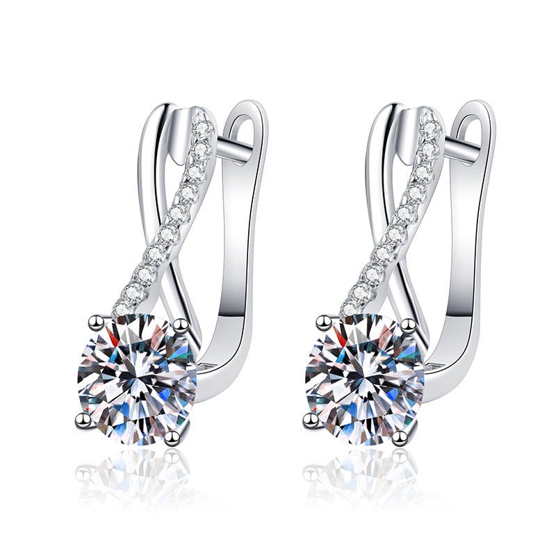 Pangama Radiant Twist Moissanite Drop Earrings