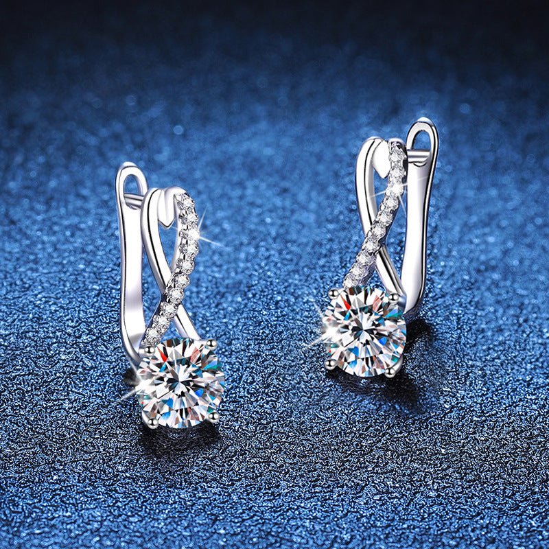 Pangama Radiant Twist Moissanite Drop Earrings