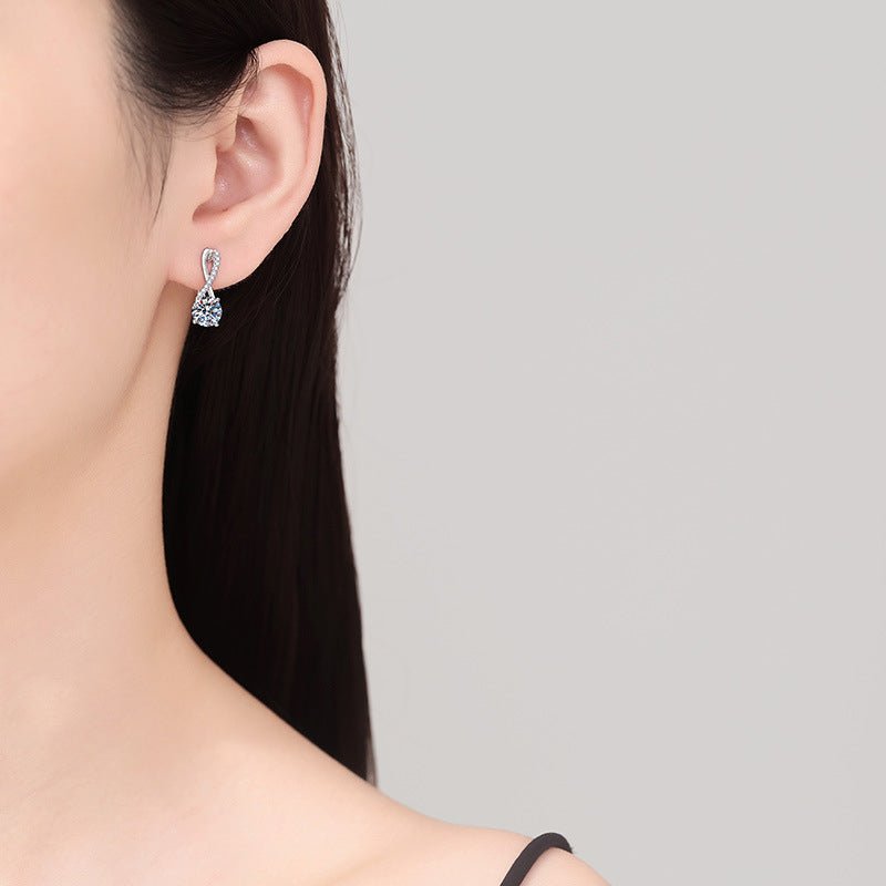 Pangama Radiant Twist Moissanite Drop Earrings
