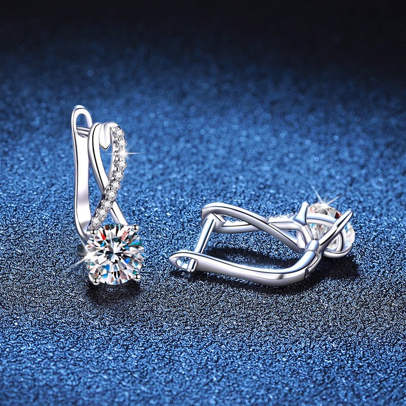 Pangama Radiant Twist Moissanite Drop Earrings