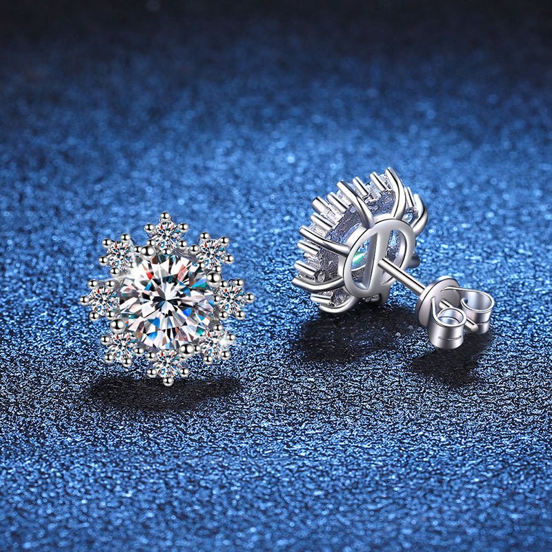 Pangama Snowflake Radiance Moissanite Stud Earrings